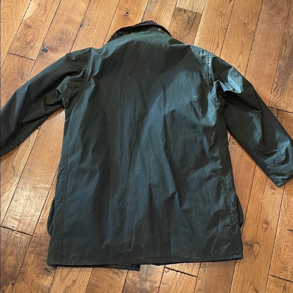 Barbour Men's oil waxed canvas Dark Green Military Field Jacket Men’s L - Picture 6 of 6